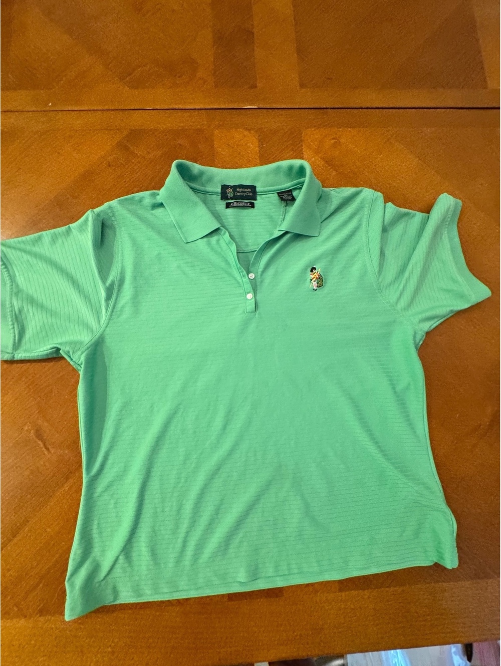Highlands Country Club Womens Polo Shirt Green Polyester Size XL 1653
